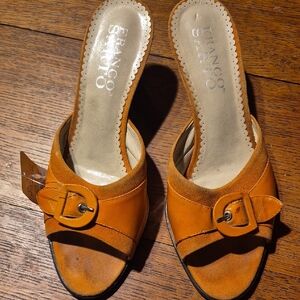 Franco Sarto Women's Buckle Mules in Orange